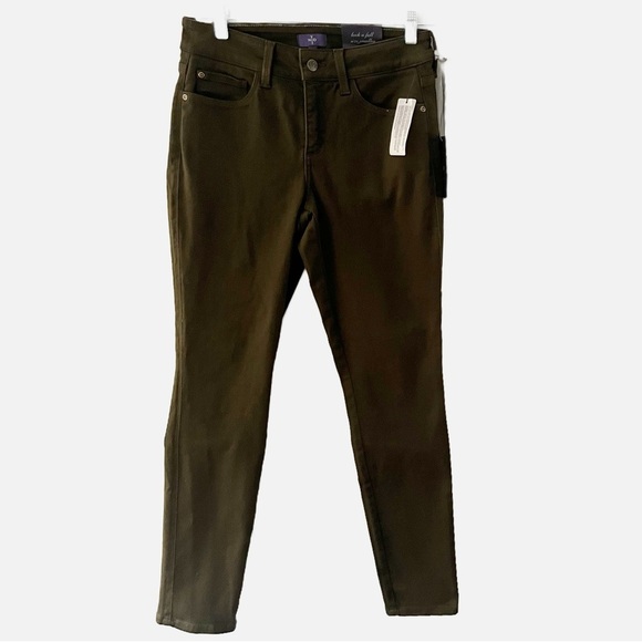 NWT NYDJ Alina Leggings Jeans Jeggings Sculpting Denim Brown Compact Stretch 4 - Picture 1 of 9
